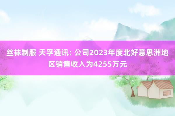 丝袜制服 天孚通讯: 公司2023年度北好意思洲地区销售收入为4255万元