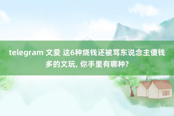 telegram 文爱 这6种烧钱还被骂东说念主傻钱多的文玩， 你手里有哪种?